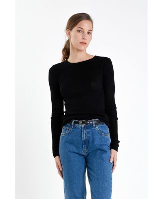  Women's Loose Knit Long Sleeve Top