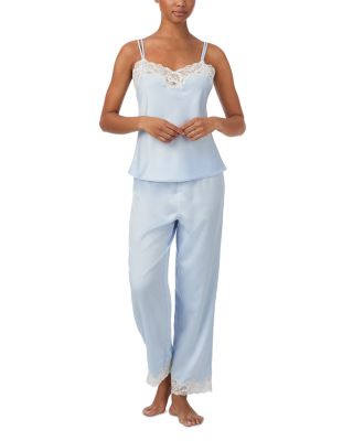 New Signature Satin Lace Cami Top & Ankle Pant Pajama Set