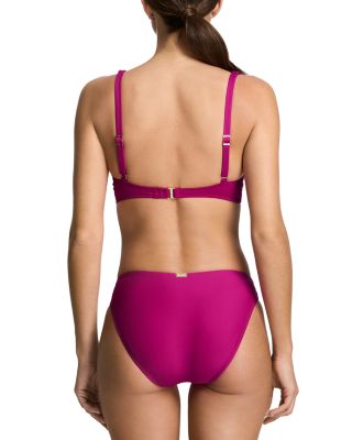 Ruffle Underwire Bikini Bra & Curved Waist Mid Rise Bikini Bottom