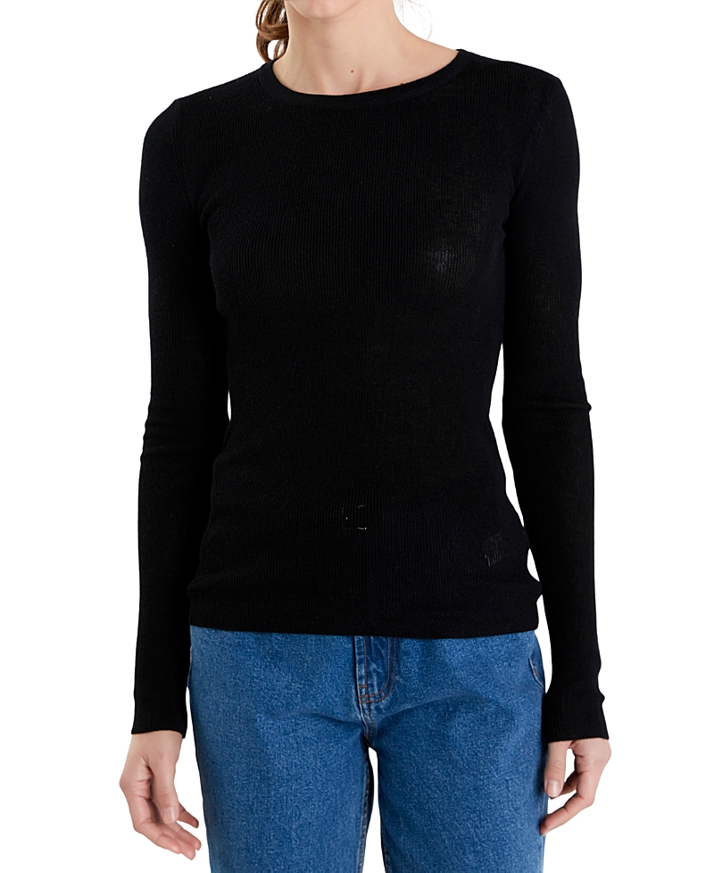 English Factory Long Sleeve Knit Top