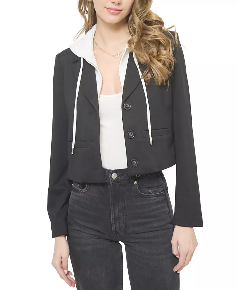 Central Park West Women's Cropped Fitted Dickey Jacket
