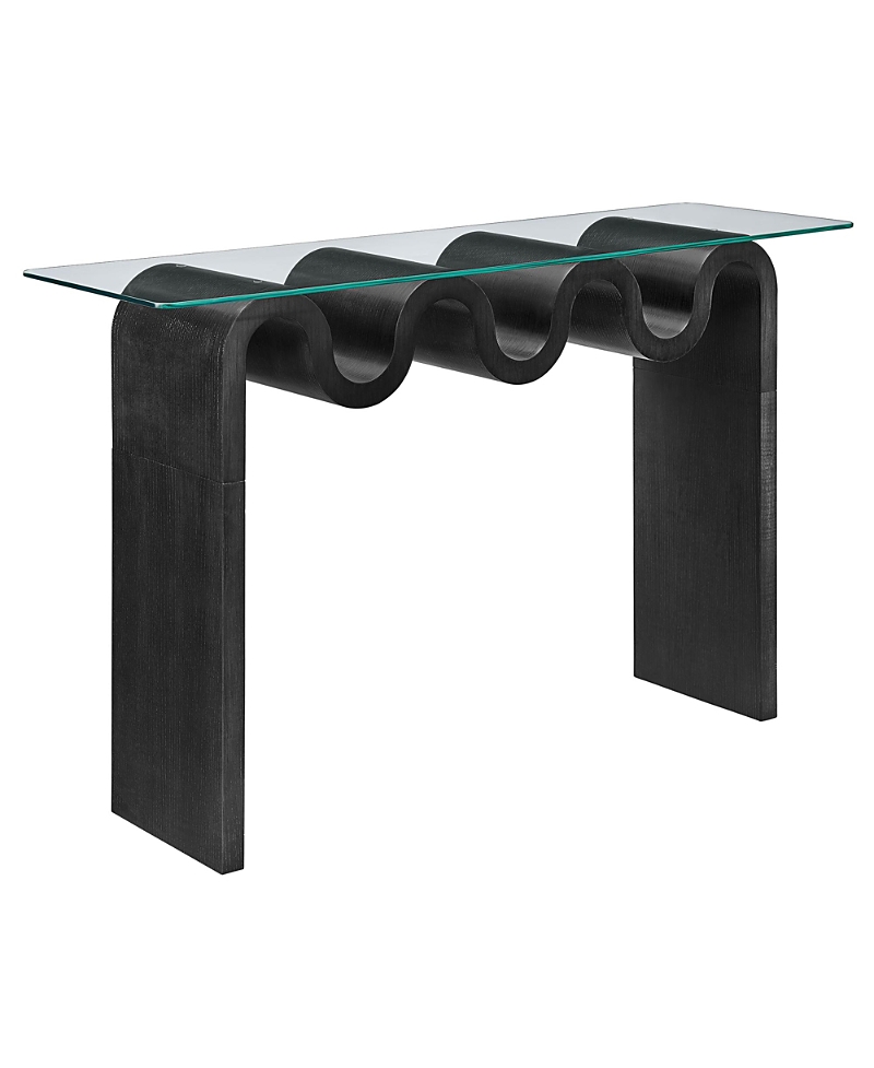 Modway Ondine Glass Top 50" Console Table In Black