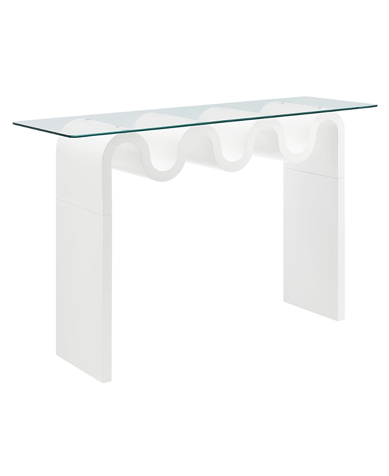 Modway Ondine Glass Top 50" Console Table In White