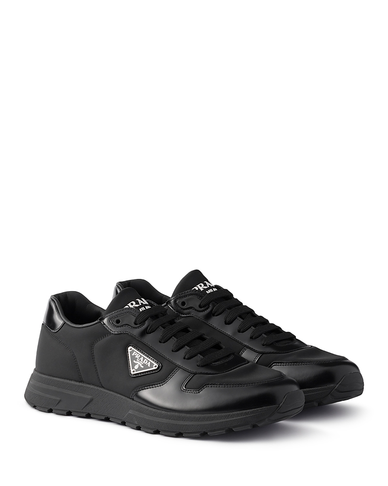 Prada Men's Prax 01 Re-Nylon And Brushed Leather Sneakers