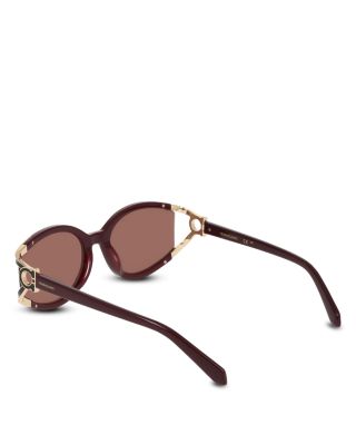 Oval Gancini Cutout Sunglasses, 56mm