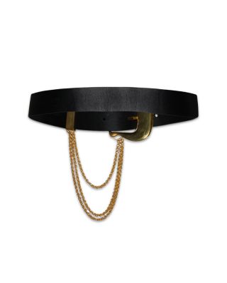 Leather Chain Trim Belt
