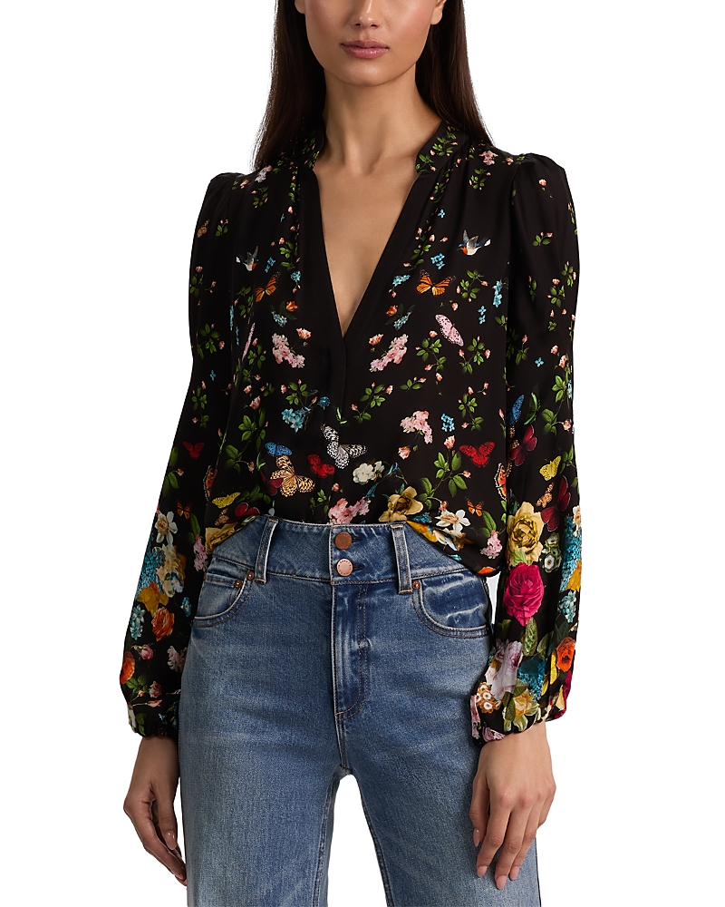 Alice and Olivia Helen Blouson Sleeve Blouse