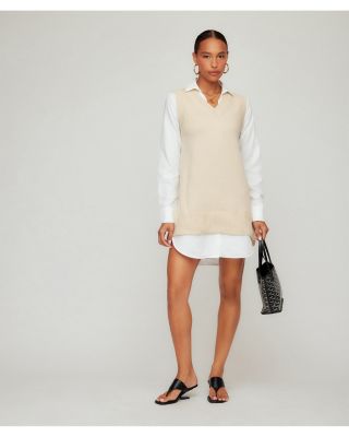 Elora Mixed Media Vest Dress