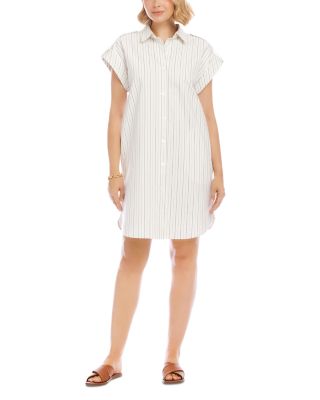 Stripe Cap Sleeve Shirtdress