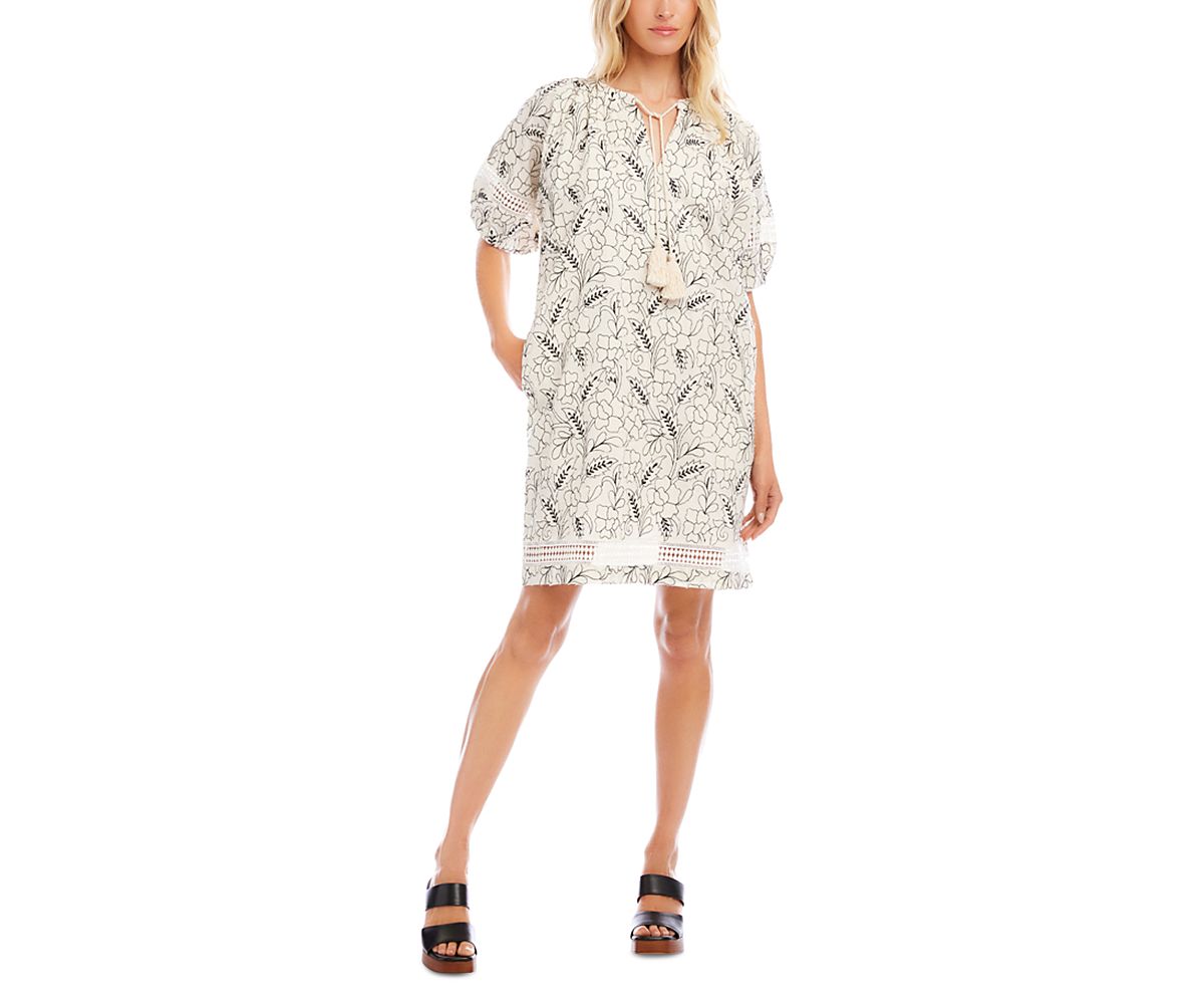 Karen Kane Tasseled Puffed Sleeve Dress