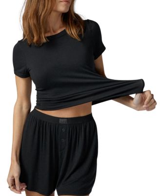 Soft Modal Rib Tee Short Set