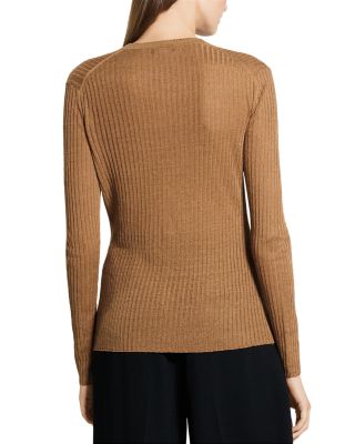 Linen Blend Ribbed Cardigan