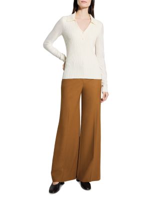 Merino Wool Ribbed Collar Sweater