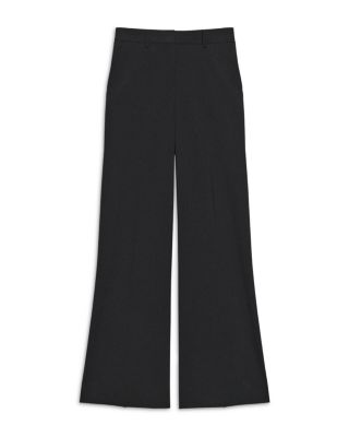 Wool Blend Fluid Flared Pants