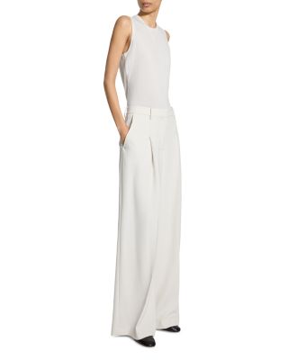 Wide Leg Pleated Trousers