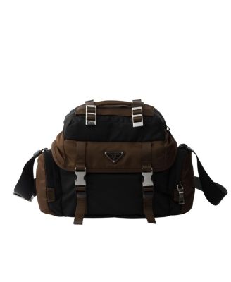  Re-Nylon and Leather Shoulder Bag