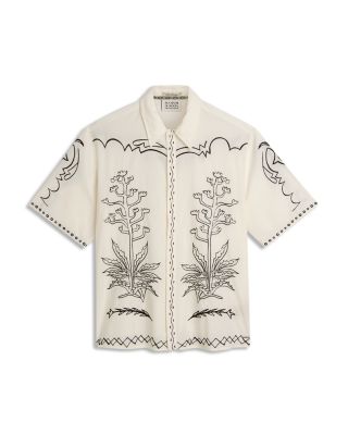 Embroidered Seersucker Shirt