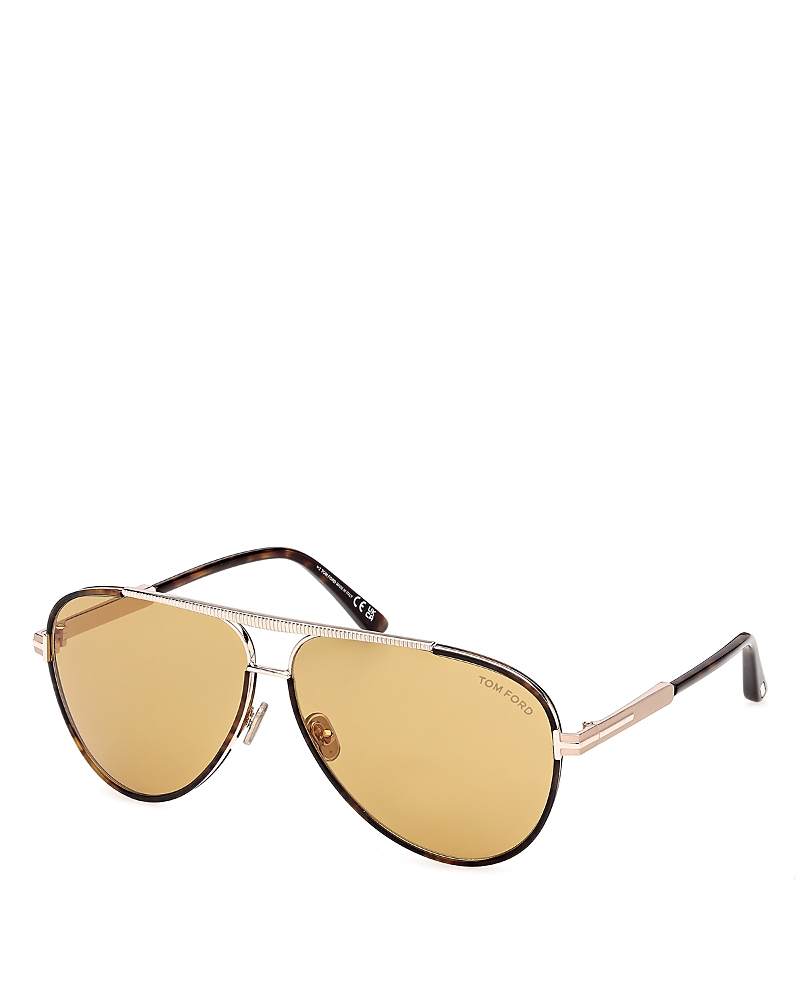Tom Ford Pilot Metal Sunglasses, 63mm