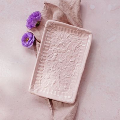 Pietra Fiori Pink Rectangular Platter