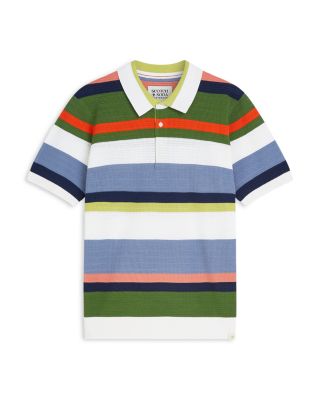 Structured Striped Knitted Polo Shirt