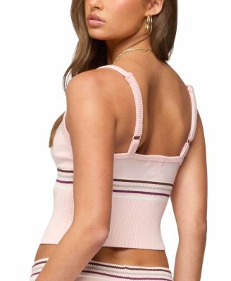 Miya Stripey Ribbed Knit Tank Top