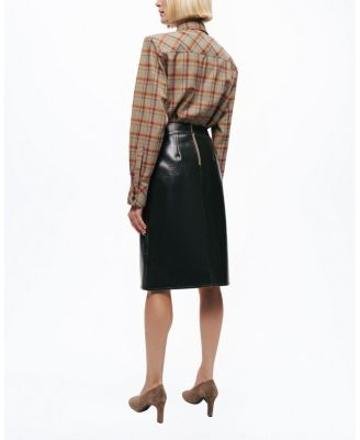 Buckle Detail Front-Slit Skirt