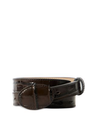 Women's June Slim Croc Embossed Leather Belt