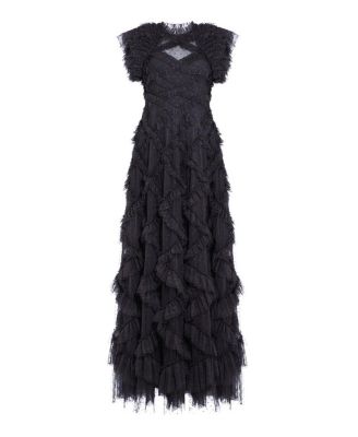 Genevieve Ruffle Short Sleeve Maxi Gown