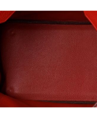 HAC 32 Handbag Red Clemence with Palladium Hardware