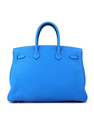 Birkin 35 Handbag Verso Togo with Palladium Hardware