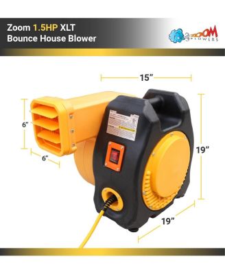1 HP XLT Inflatable Bounce House Blower, Low Draw Air Blower for Inflatables, Blowers for Standard Bounce Houses, with Slide Combos, & Water Slides up to 12 ft Tall