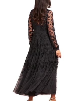 Celestia Ribbon Long Sleeve V-Neck Gown