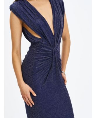  Terri Sparkle Plunging Backless Maxi Dress