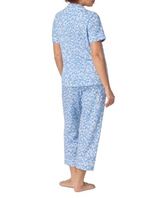 Something Blue Short Sleeve Classic Stretch Jersey Cropped Pajama Set