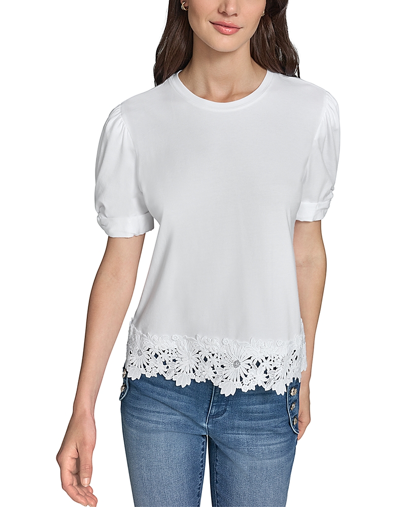 Karl Lagerfeld Paris Lace Trim Tee