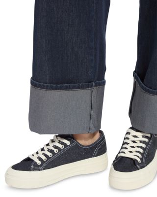 Samara High Rise Cuffed Wide Leg Jeans in Indigo