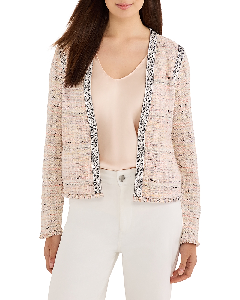 Nic+Zoe Contrast Trim Knit Jacket