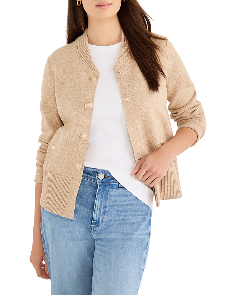 Nic+Zoe Knit Bomber Snap Jacket