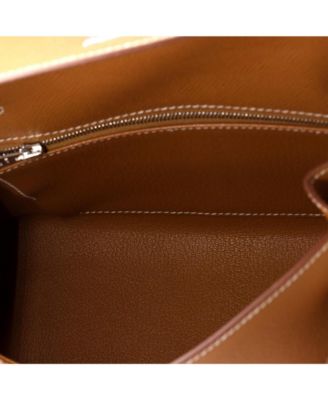 Kelly 25 Handbag Brown Epsom with Palladium Hardware