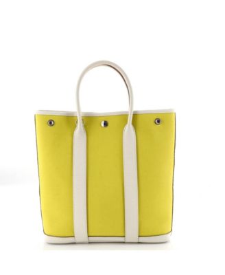 28 Garden File Tote Toile and Leather