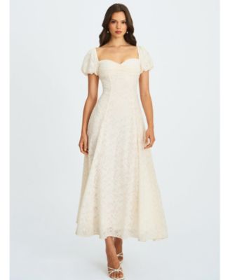  Pandora Bubble Sleeve Backless Maxi Dress