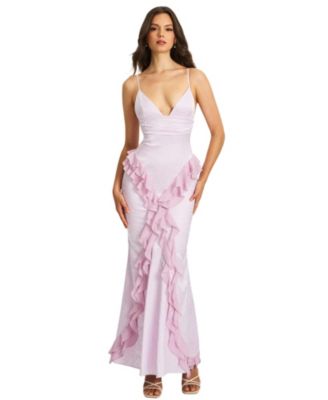  Paolina Jacquard Ruffle Mermaid Maxi Dress