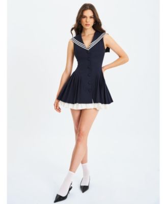  Calliope Sailor Pleated Mini Dress