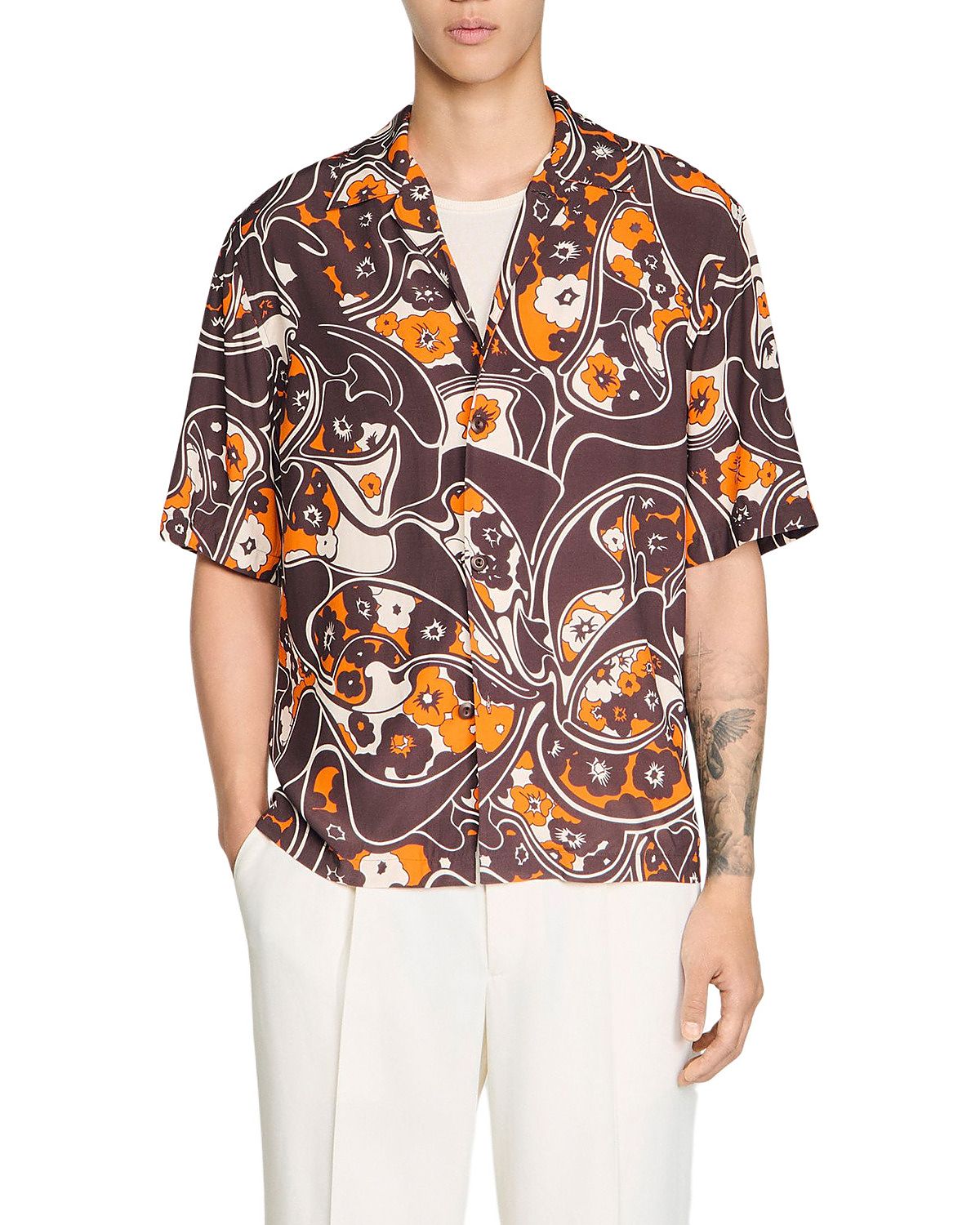 Sandro Hippie Trip Printed Loose Fit Shirt