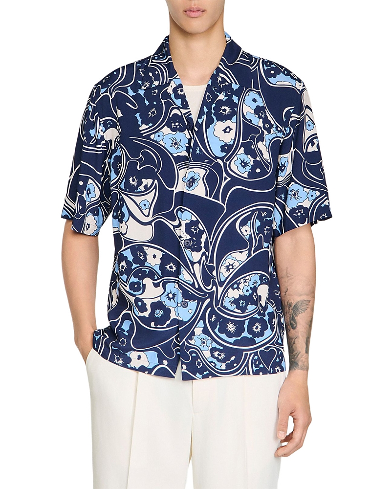 Sandro Hippie Trip Printed Loose Fit Shirt