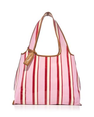 Dual Stripe Canvas Market Tote Bag