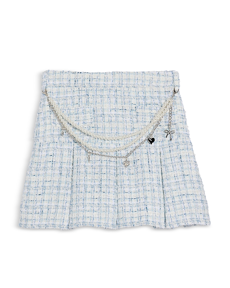 KatieJnyc Girls' Boucle Skirt with Chain Belt - Big Kid