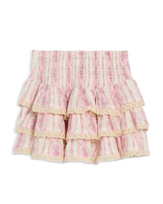Girls' Lace Trim Seersucker Skirt - Big Kid