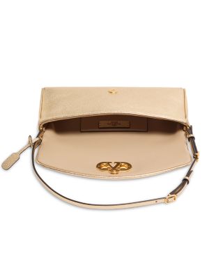 DeVain VLogo Laminated Nappa Leather Small Shoulder Bag