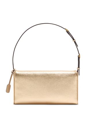 DeVain VLogo Laminated Nappa Leather Small Shoulder Bag